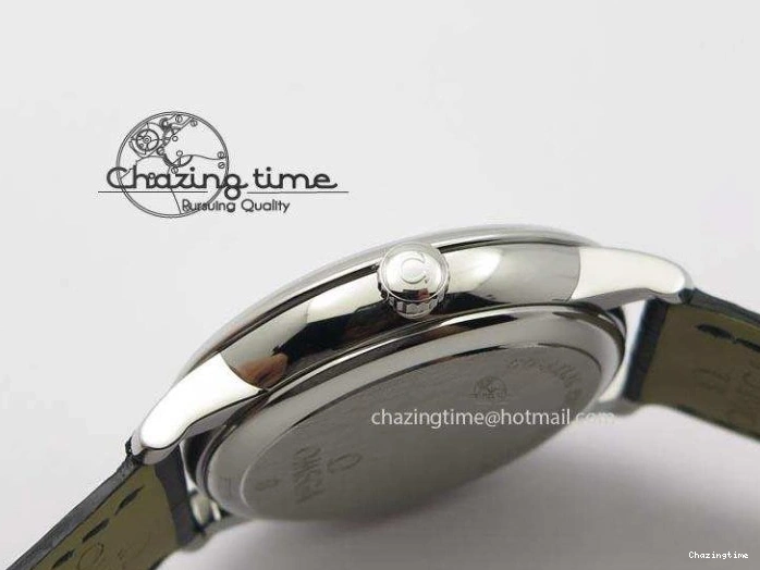 0814 De Ville MK 1:1 Best Edition SS White Dial On Black Leather Asian Seagull T1701 (Sec@6) Sporty 8244